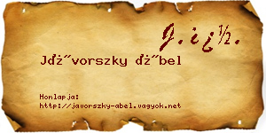 Jávorszky Ábel névjegykártya