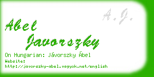 abel javorszky business card